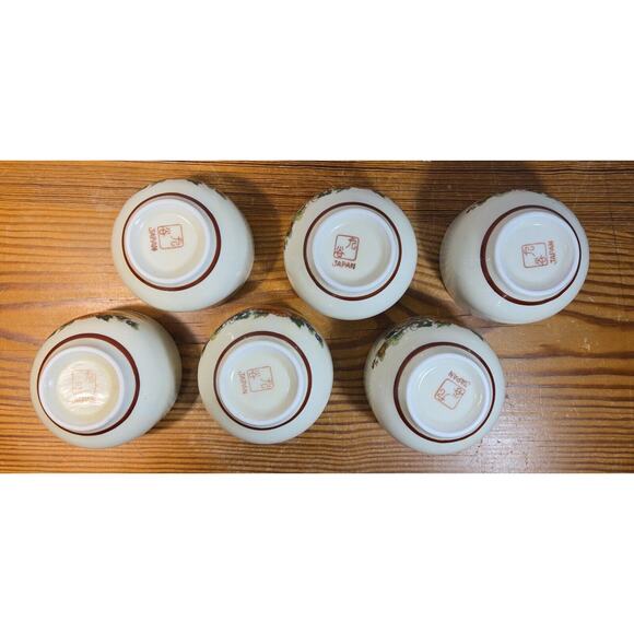 Japan Teapot 6 cups Set White Mod Flower Design Bamboo Handle OMC - Picture 14 of 14